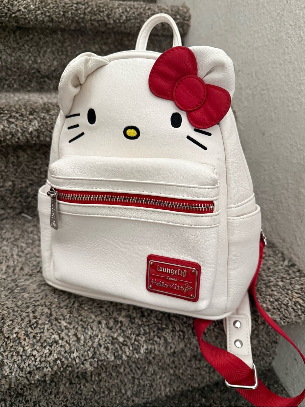 Loungefly White & Red Hello Kitty Kids Mini Backpack